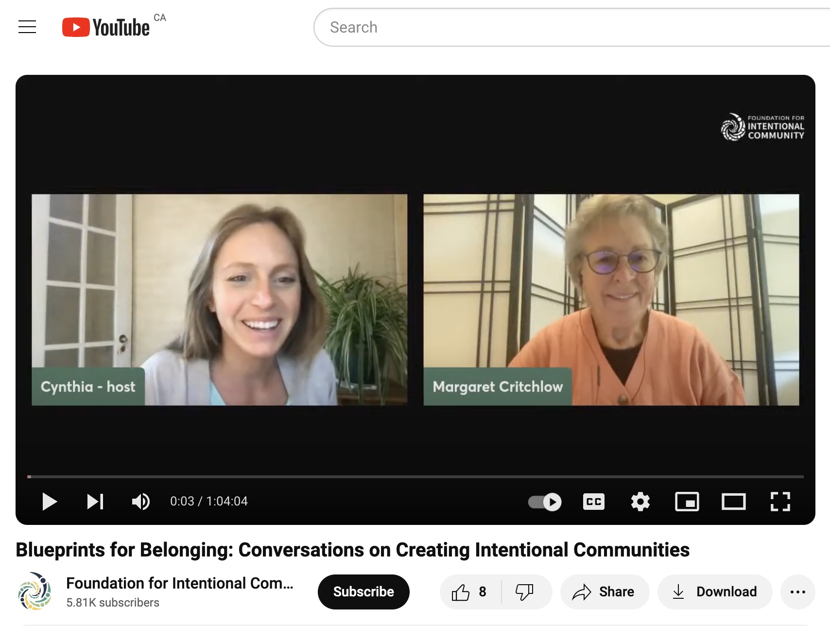 Screenshot of Youtube video