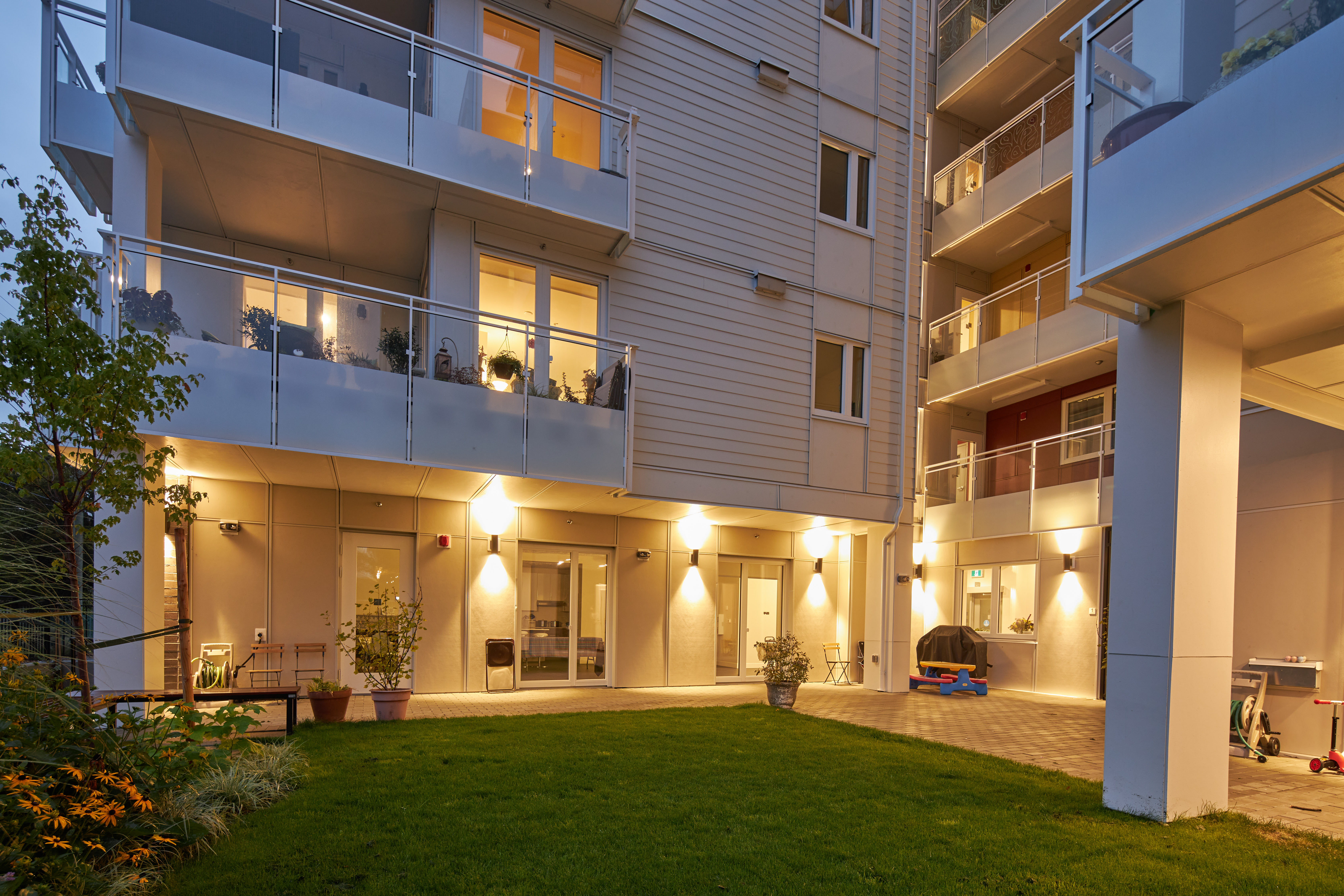 View of Little Mountain Cohousing courtyard
